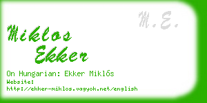 miklos ekker business card